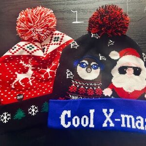 2 winter hats, Christmas Oh Deer! Light-Up Red Reindeer Beanie